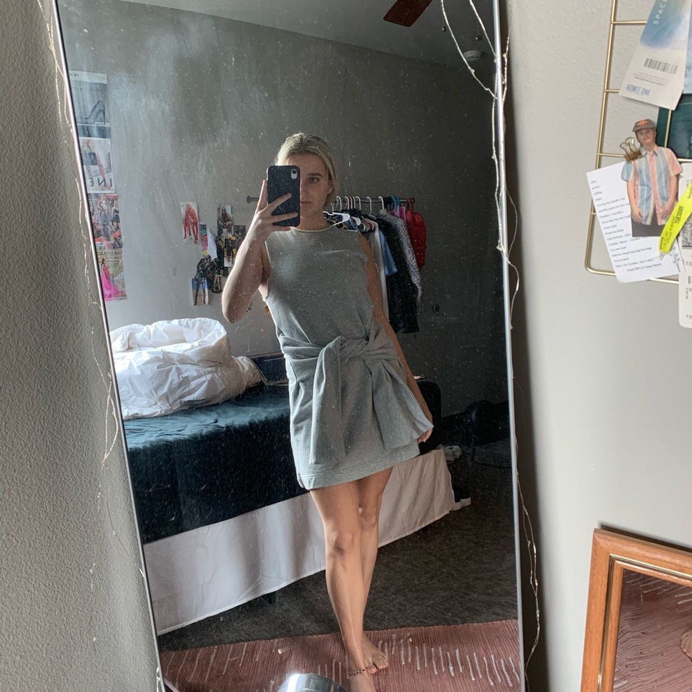 Grey sweatshirt dress